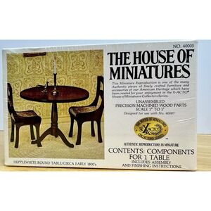 Hepplewhite Round Table - 1:12 Doll Furniture The House of Miniatures 40005